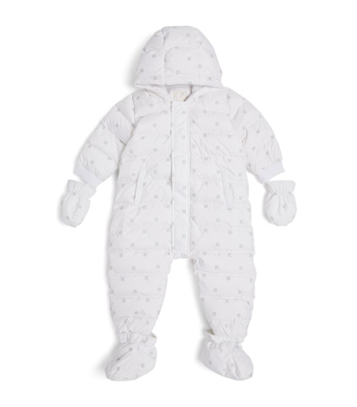 Shop Givenchy Down-filled Monogram Snowsuit (3-12 Months) In White