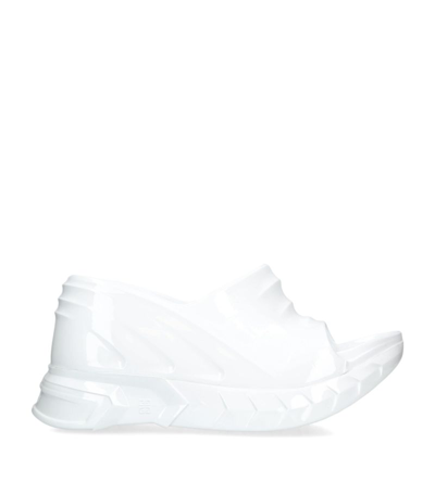 Shop Givenchy Marshmallow Wedge Slides 120 In White