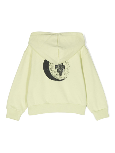 Shop Marcelo Burlon County Of Milan Logo-print Cotton Hoodie In Green