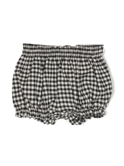 Shop Douuod Gingham-pattern Cotton Bloomers In Black