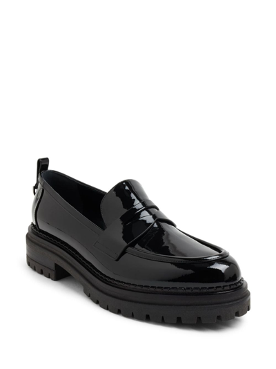 Shop Sergio Rossi Patent-finish Leather Loafers In Black