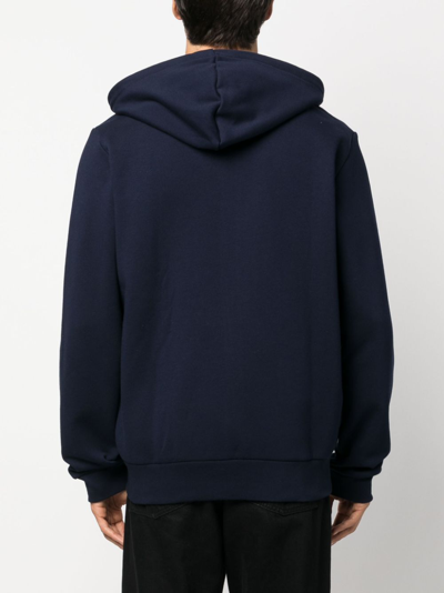 Lacoste Hoodie With Logo Patch In Blue