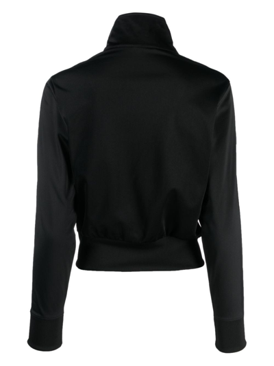 Shop Adidas Originals Trefoil-logo Cropped Zipped Sweatshirt In Black
