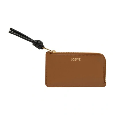 Shop Loewe Knot Card Case In Oak_black