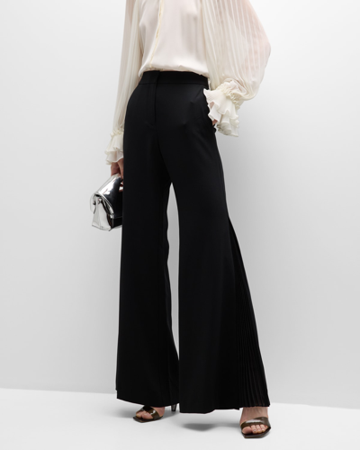 Shop Ungaro Lydia Flare Pleated Pants In Black