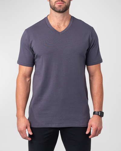 Shop Maceoo Men's Vivaldi Solid V-neck T-shirt In Grey