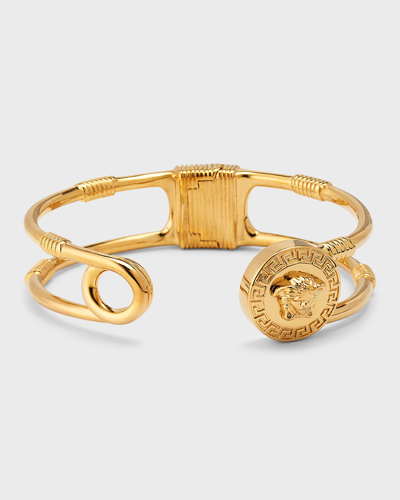 Shop Versace Open Bracelet With Medusa In  Gold