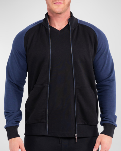 Shop Maceoo Men's Colorblock Raglan Jacket In Black