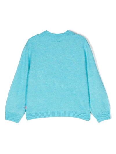 Shop Billieblush Sequin-embellished Crew-neck Sweatshirt In 蓝色