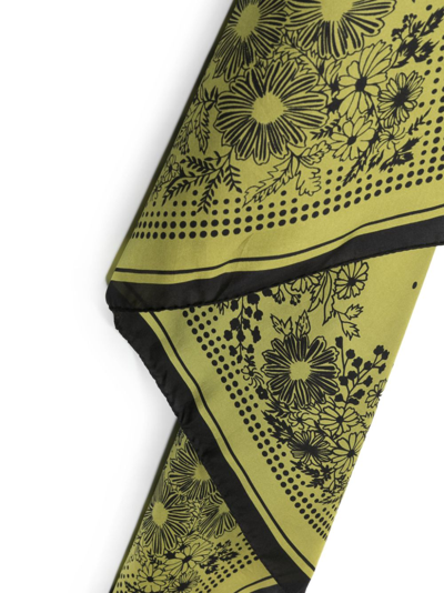 Shop Destin Silky Floral-jacquard Scarf In 绿色