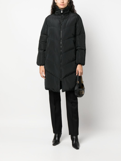 Fabiana Filippi Rhinestone-embellished Padded Raincoat In 黑色