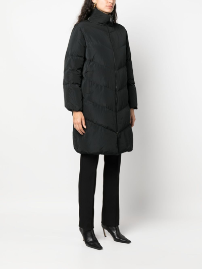 Shop Fabiana Filippi Rhinestone-embellished Padded Raincoat In 黑色