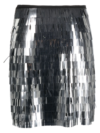 Shop Munthe Loraine Sequin-embellished Skirt In Silver