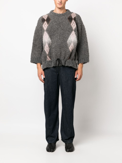 Magliano Brushed-effect Knitted Drawstring Jumper In Grey