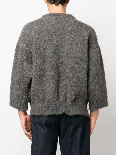 Magliano Brushed-effect Knitted Drawstring Jumper In Grey