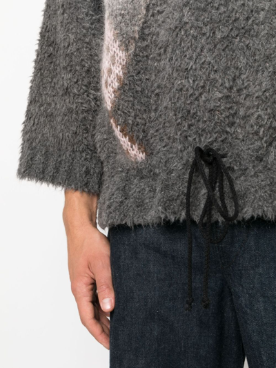 Magliano Brushed-effect Knitted Drawstring Jumper In Grey