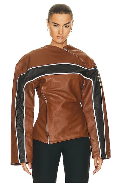 Shop Jade Cropper Reflective Gigi Jacket In Light Brown
