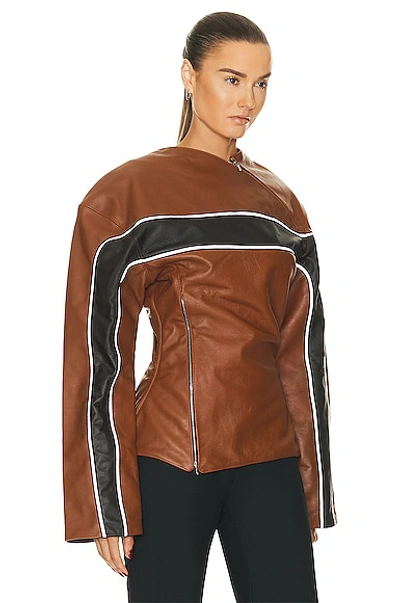 Shop Jade Cropper Reflective Gigi Jacket In Light Brown