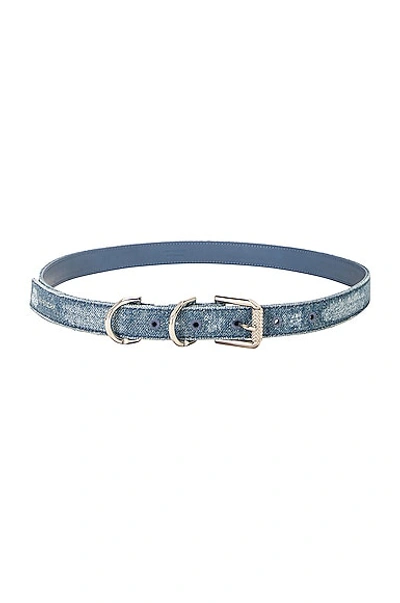 Shop Givenchy Voyou Buckle Belt In Medium Blue