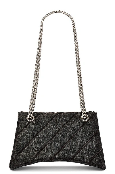 Shop Balenciaga Small Crush Chain Bag In Charcoal Black
