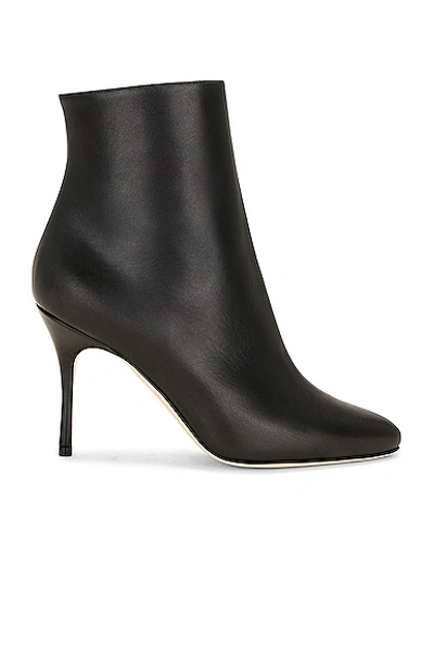 Shop Manolo Blahnik Insopo 90 Leather Boot In Black