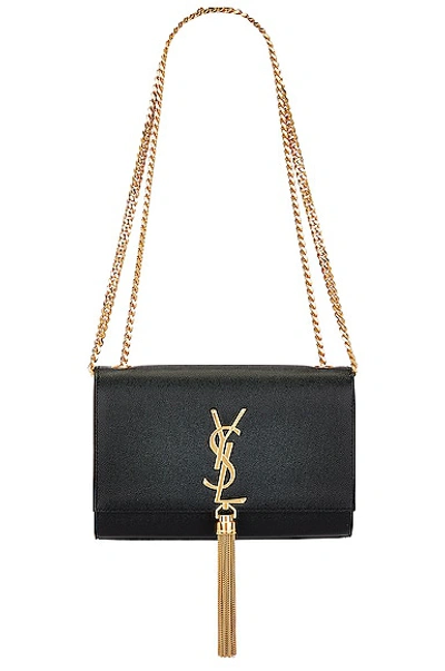 Shop Saint Laurent Small Kate Tassel Chain Bag In Nero
