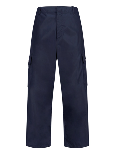 Shop Prada Re-nylon Pants In Blue