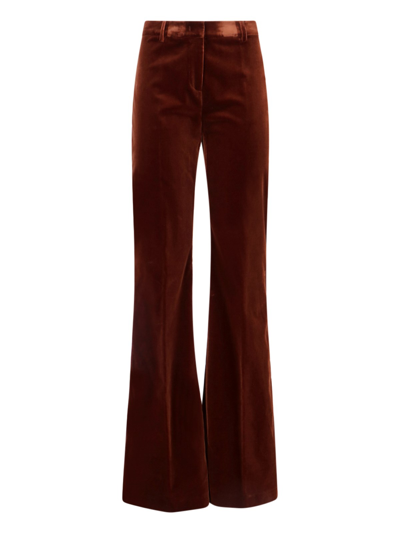 Shop Etro Bootcut Pants In Brown