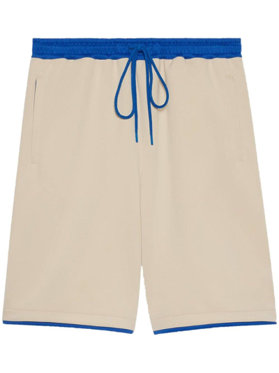 Shop Gucci `basket` Shorts In Beige