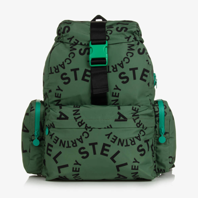 Shop Stella Mccartney Boys Green Graphic Backpack (45cm)