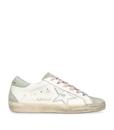 Shop Golden Goose Leather Super-star Sneakers In White