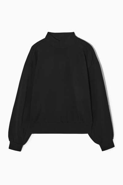Shop Cos Mock-neck Sweatshirt In Black