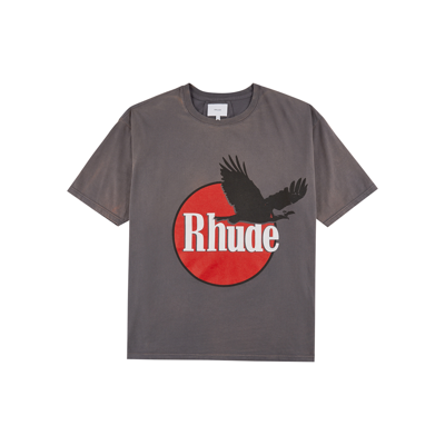 Shop Rhude Printed Cotton T-shirt In Grey