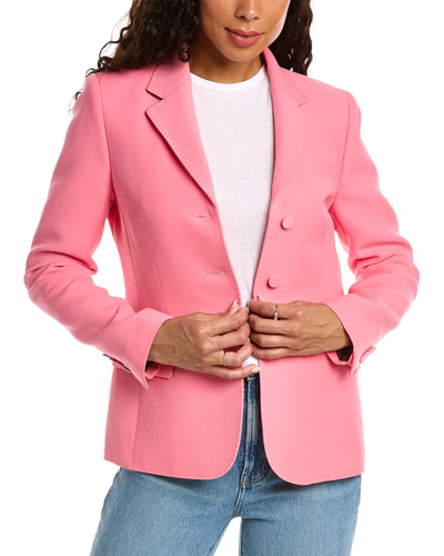 Shop Lafayette 148 New York Academy Wool & Silk-blend Blazer In Pink