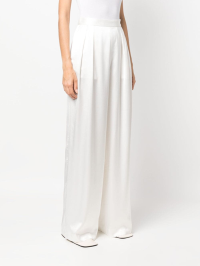 Fabiana Filippi Pleat-detail Palazzo Trousers In White