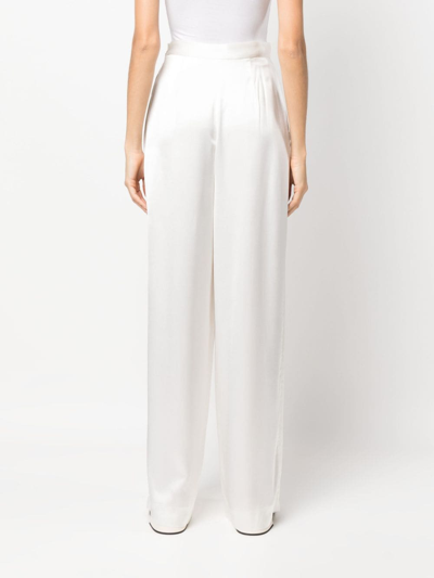 Fabiana Filippi Pleat-detail Palazzo Trousers In White