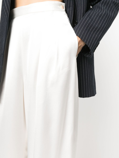 Fabiana Filippi Pleat-detail Palazzo Trousers In White