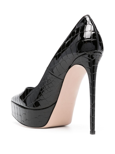 Shop Le Silla Uma 140mm Leather Pumps In Black