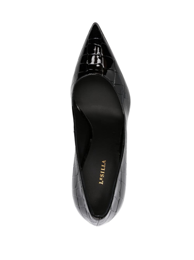 Shop Le Silla Uma 140mm Leather Pumps In Black