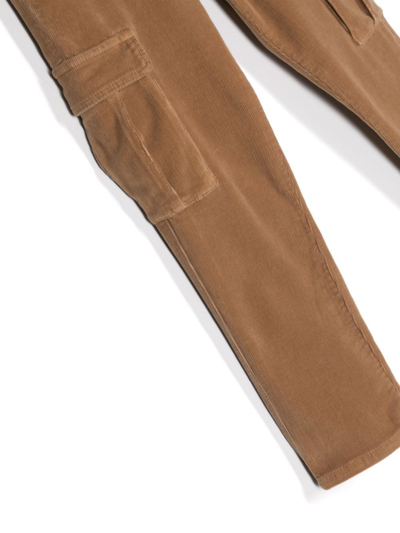 Shop Fay Straight-leg Cargo Trousers In Brown