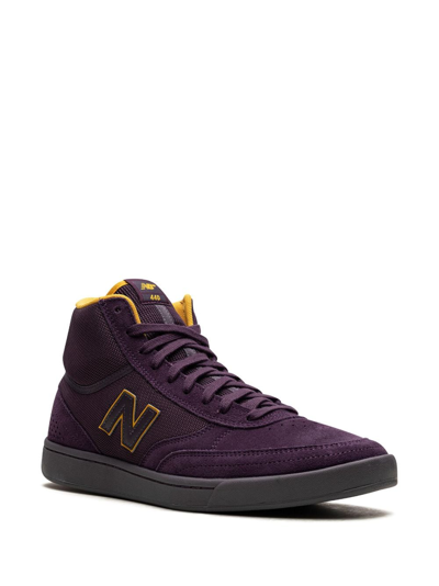 Shop Vans Numeric 440 High "purple/yellow" Sneakers