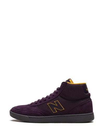 Shop Vans Numeric 440 High "purple/yellow" Sneakers