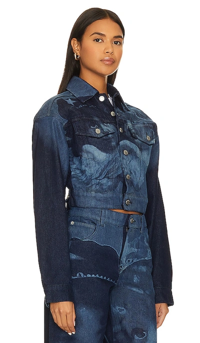 Shop Fiorucci Enlarged Angels Denim Jacket In Blue