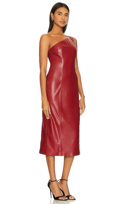 Shop House Of Harlow 1960 X Revolve Bordeaux Faux Leather Midi Dress In Red