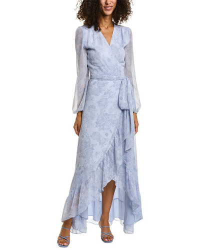 Shop Wayf Meryl Wrap Gown In Blue