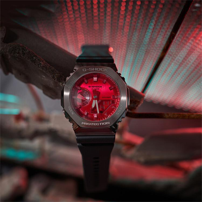 卡西欧手表金属八角系列运动王鹤棣同款石英男表GM-2100