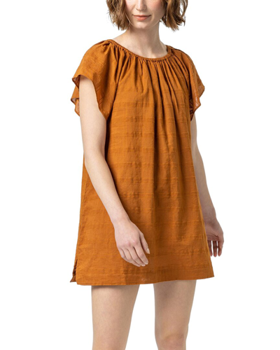 Shop Lilla P Flutter Sleeve Raglan Linen-blend Dress