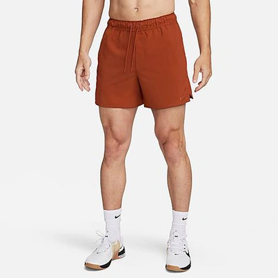 Shop Nike Men's Unlimited Dri-fit 5" Unlined Versatile Shorts In Rugged Orange/rugged Orange