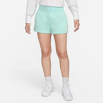 Shop Nike Women's Sportswear Phoenix Fleece High-waisted Loose Shorts In Jade Ice/sail