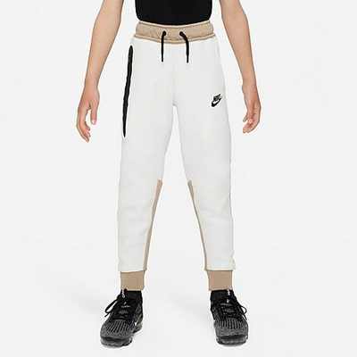 Shop Nike Boys' Sportswear Tech Fleece Jogger Pants In Summit White/khaki/black/black